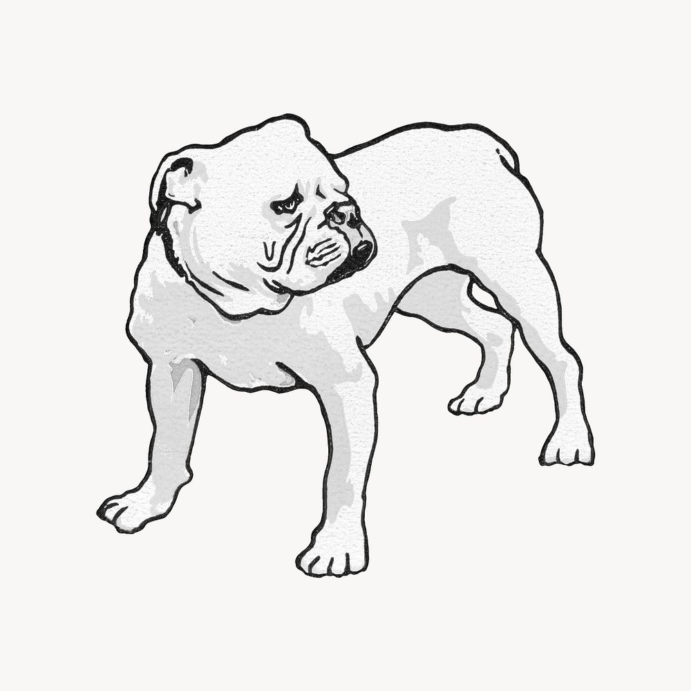 Bulldog dog, vintage pet illustration, remixed by rawpixel.