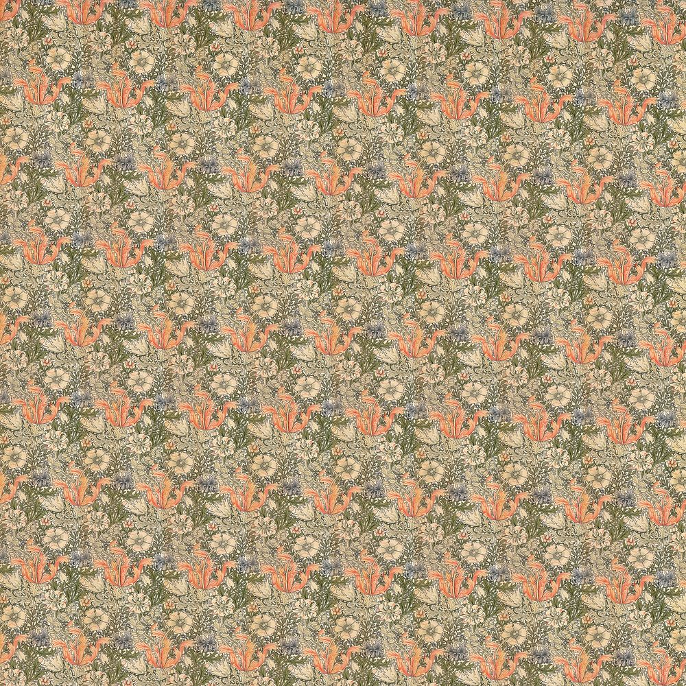 Compton pattern background, vintage flower.  Remastered by rawpixel