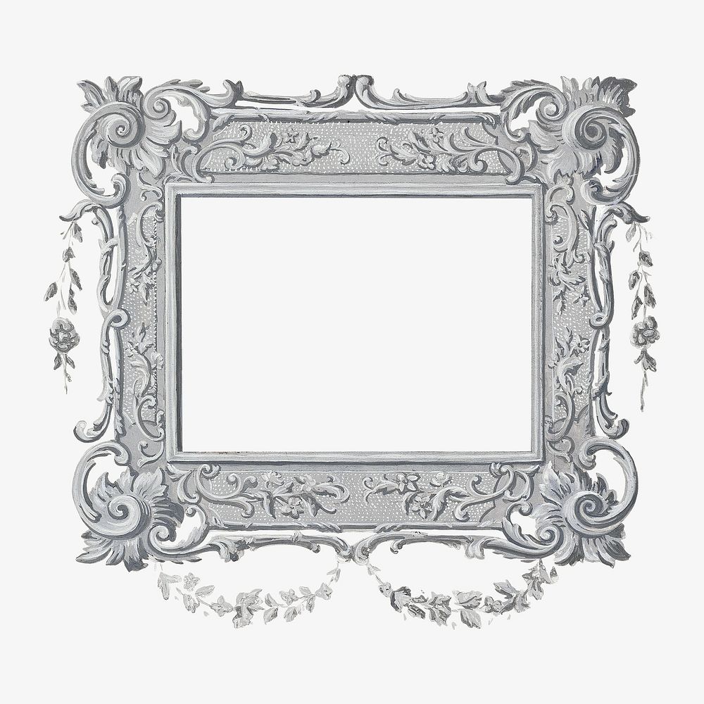 Vintage gray ornamental frame.  Remastered by rawpixel