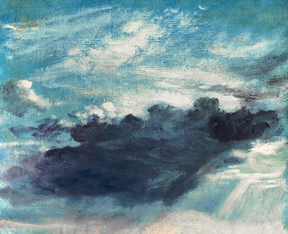 Aesthetic cloud painting background. Original public domain image by John Constable from The Sterling and Francine Clark Art…