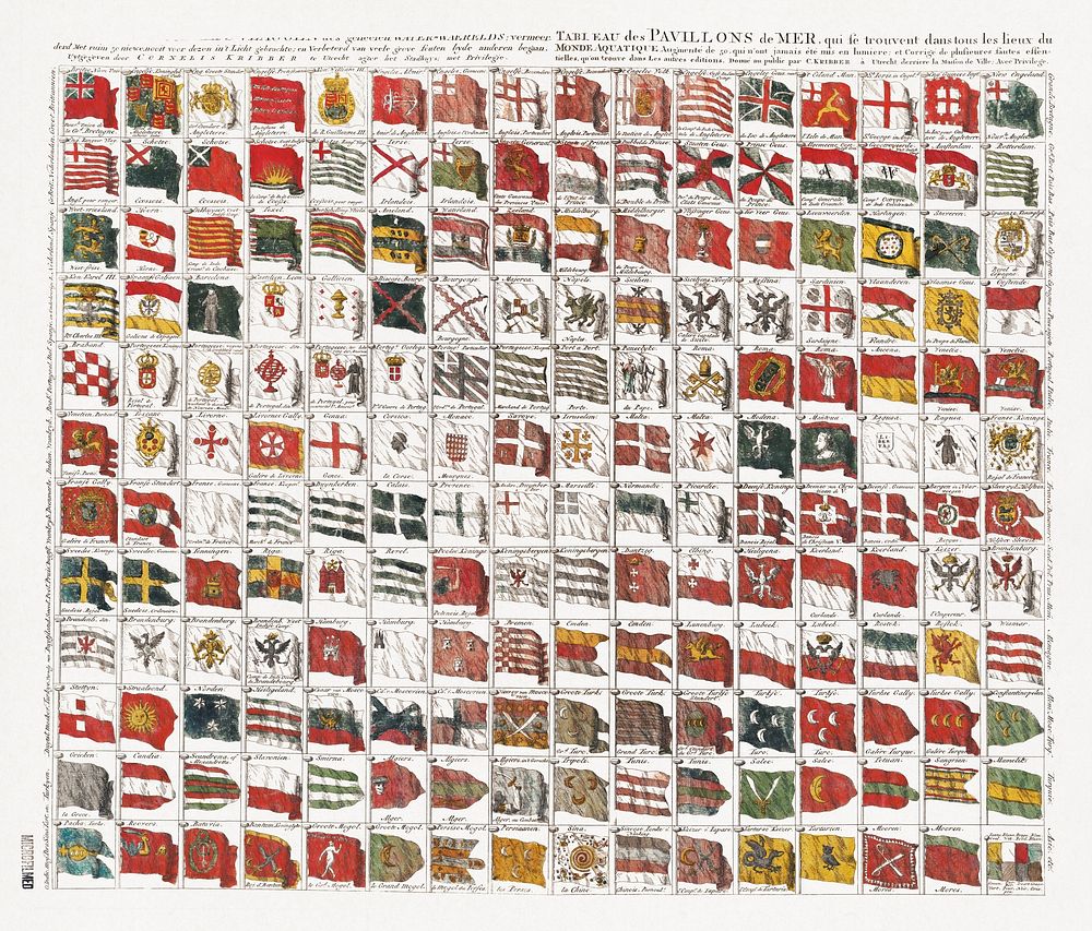 Table of sea flags, aesthetic print. Original public domain image from the Library of Congress. Digitally enhanced by…