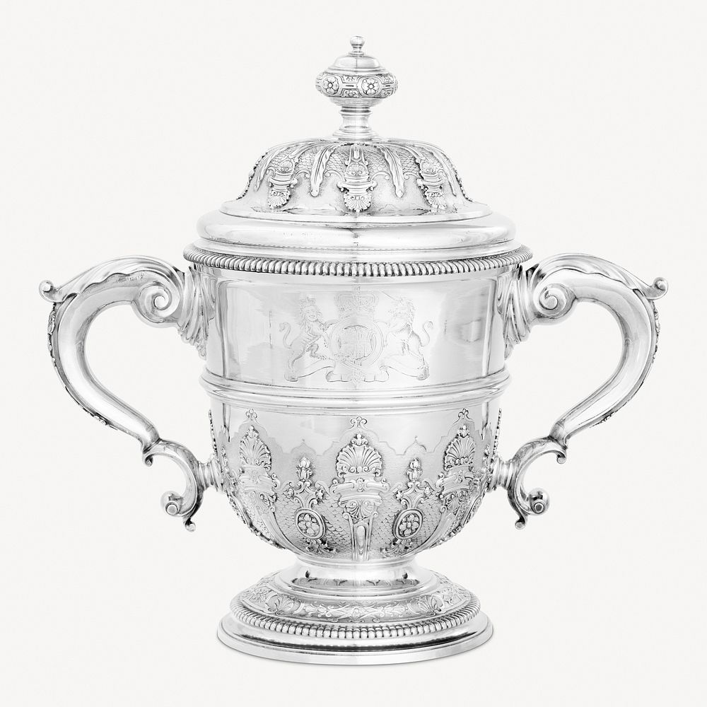 Aesthetic vintage silver cup. Remixed by rawpixel.