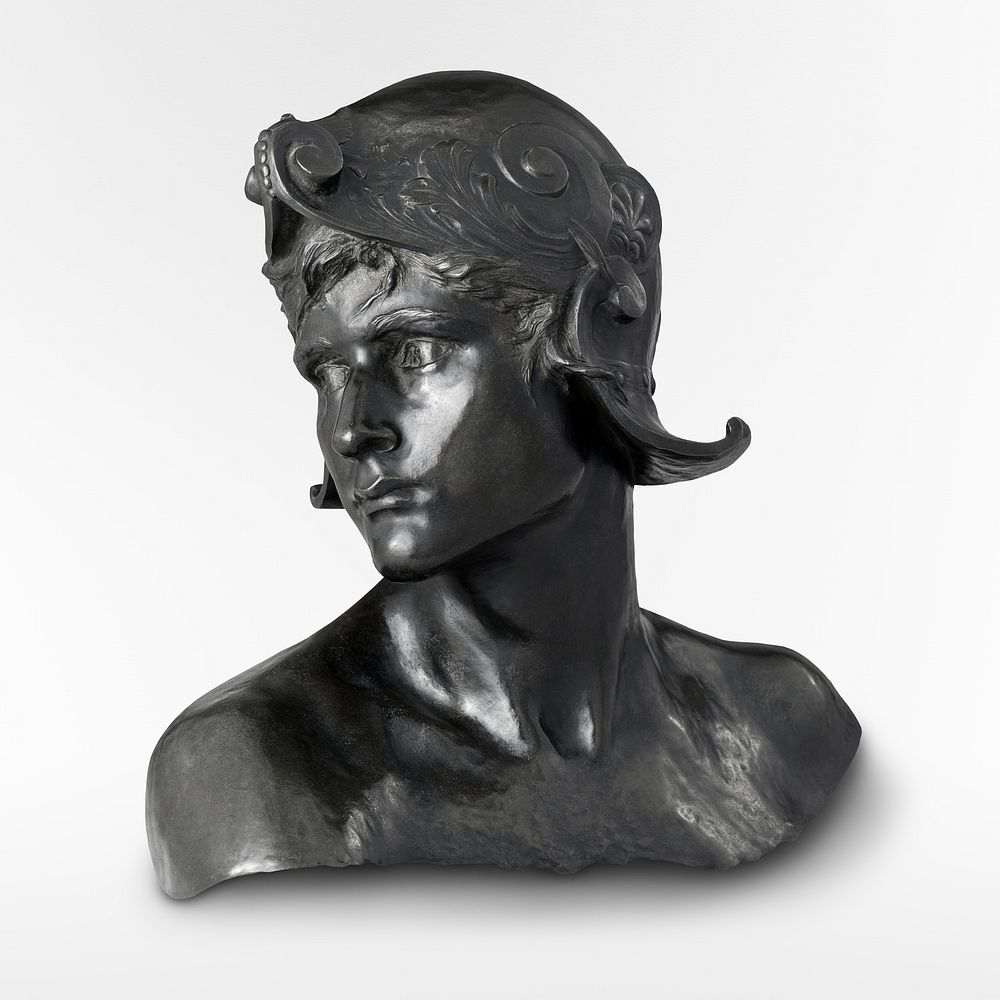 Young warrior head (1894) bronze sculpture by Emmanuel Hannaux. Original public domain image from The Minneapolis Institute…