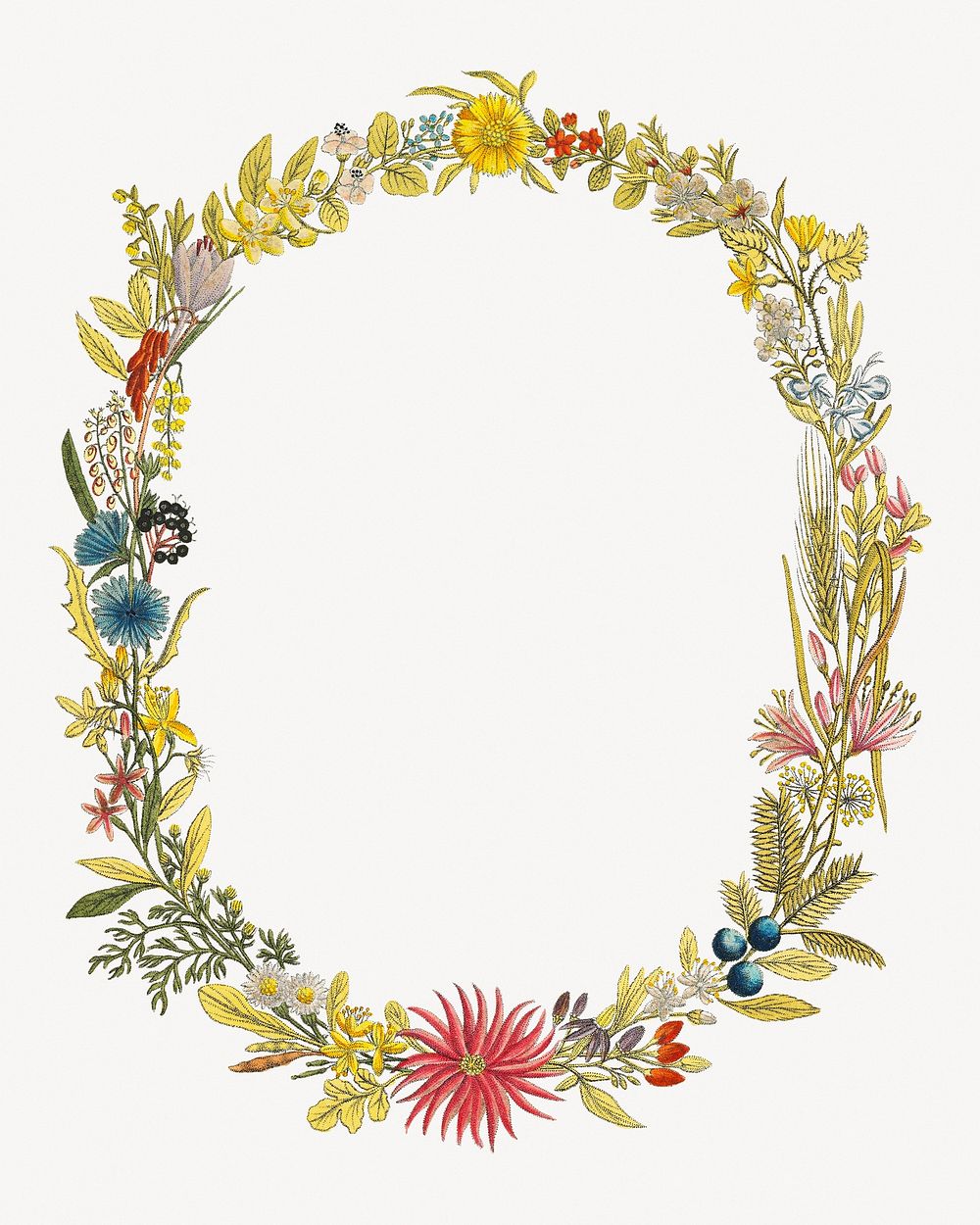 Aesthetic vintage floral frame.  Remastered by rawpixel