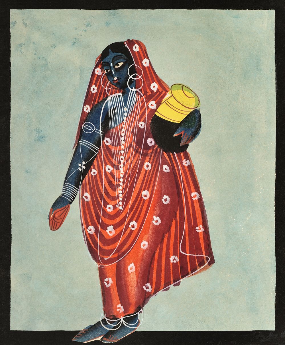 Vishnu in Female Form of Mohini (1890) watercolor. Original public domain image from the Cleveland Museum of Art. Digitally…