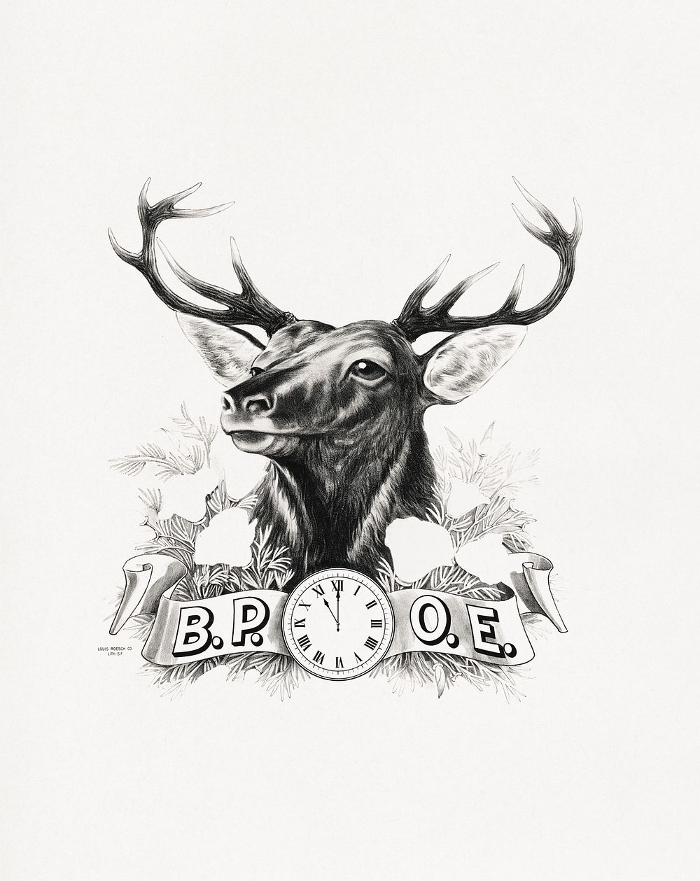 Benevolent and Protective Order of Elks (1909) aesthetic lithograph. Original public domain image from the Library of…
