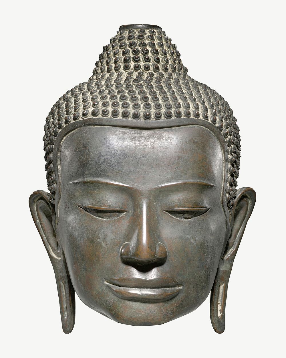 Aesthetic Buddha head sculpture psd.  Remastered by rawpixel