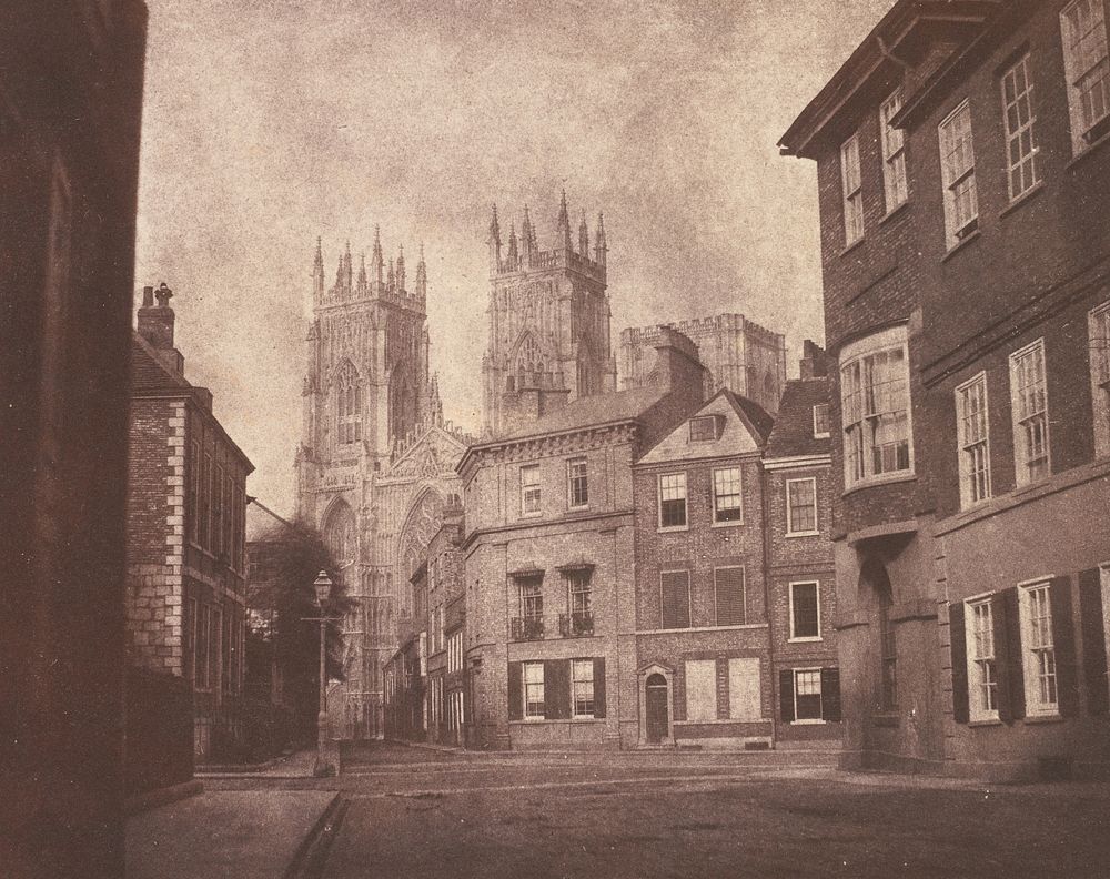 A Scene in York: York Minster from Lop Lane (1845) photography in high resolution by William Henry Fox Talbot.
