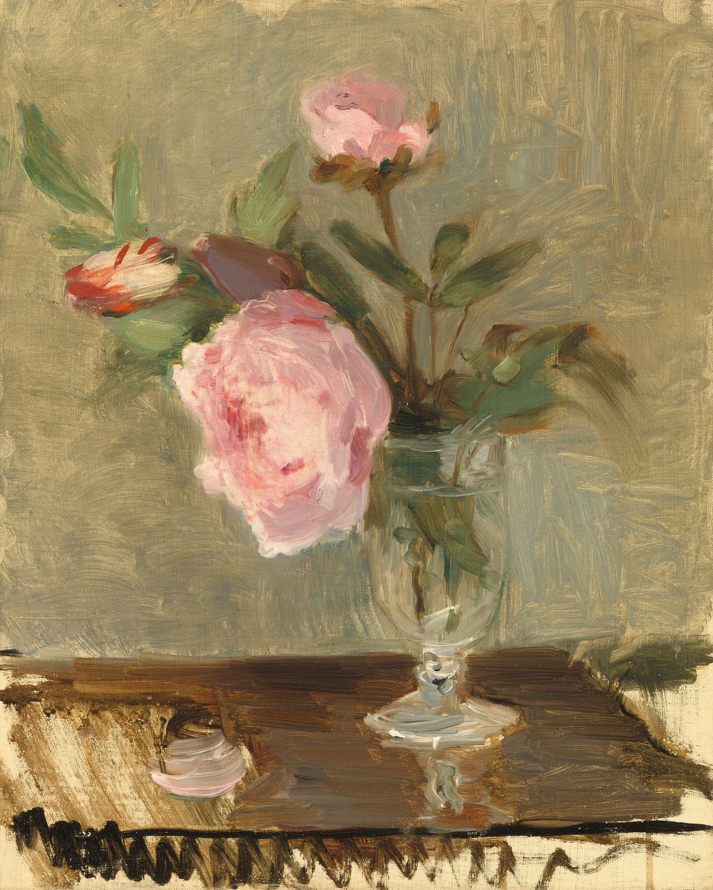 Peonies (ca. 1869) by Berthe Morisot.  