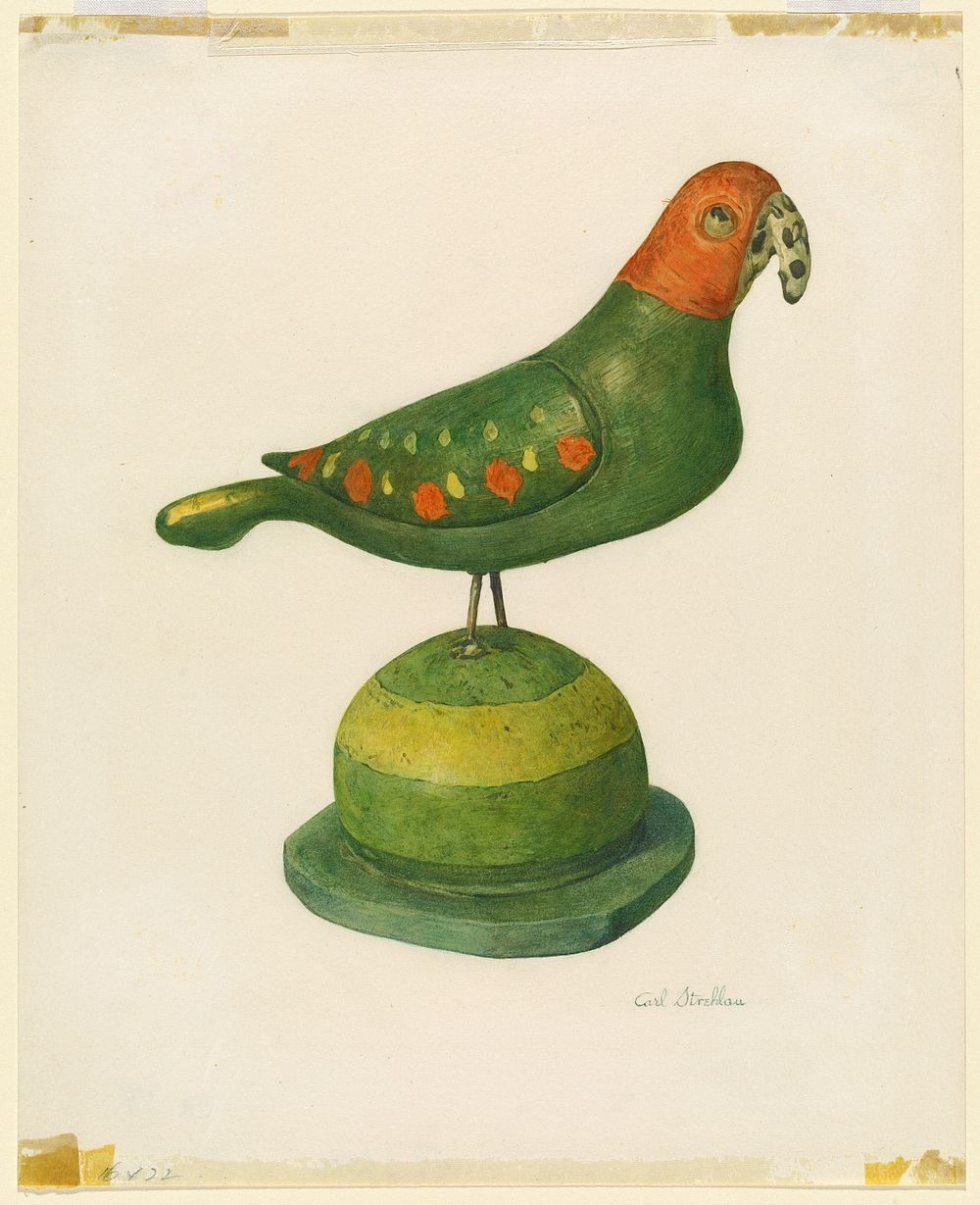 Pensylvania German Carved Bird (1935&ndash;1942) by Carl Strehlau.  