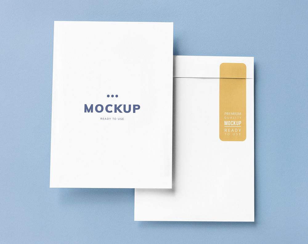 Business document and envelope mockup