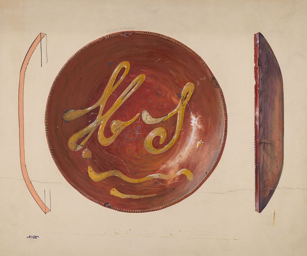 Pie Plate (ca. 1937) by Elmer Weise.  