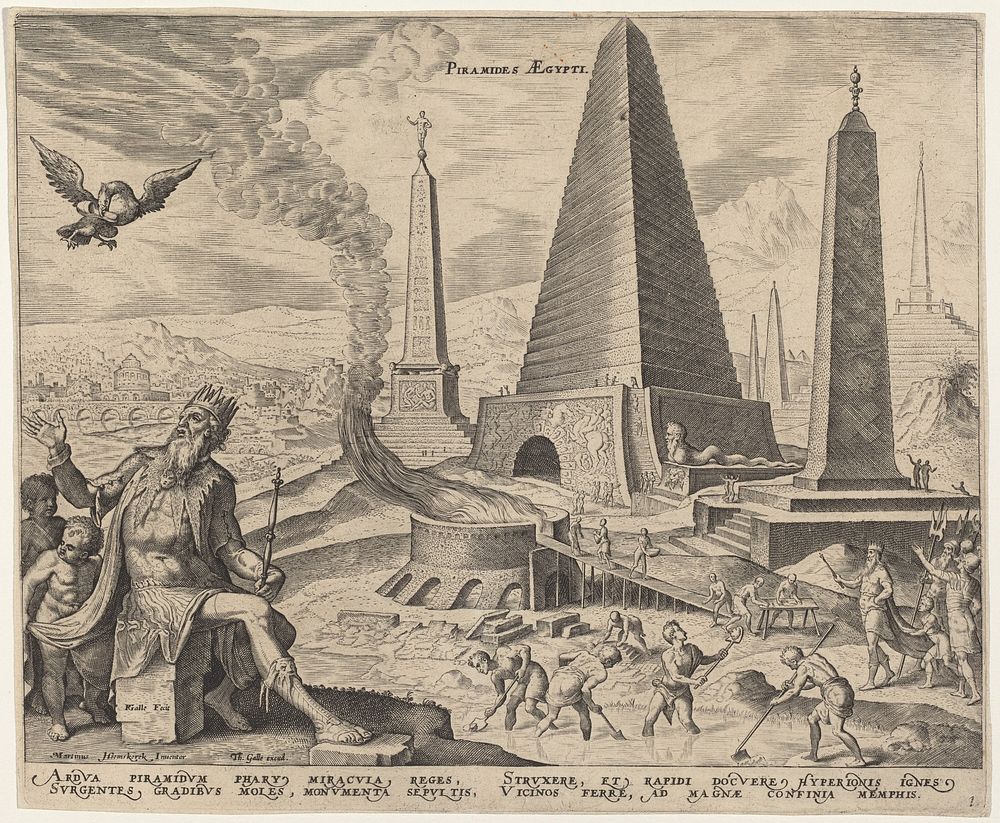 The Pyramids of Egypt (1572) by Philip Galle, Maerten van Heemskerck & Theodor Galle.  