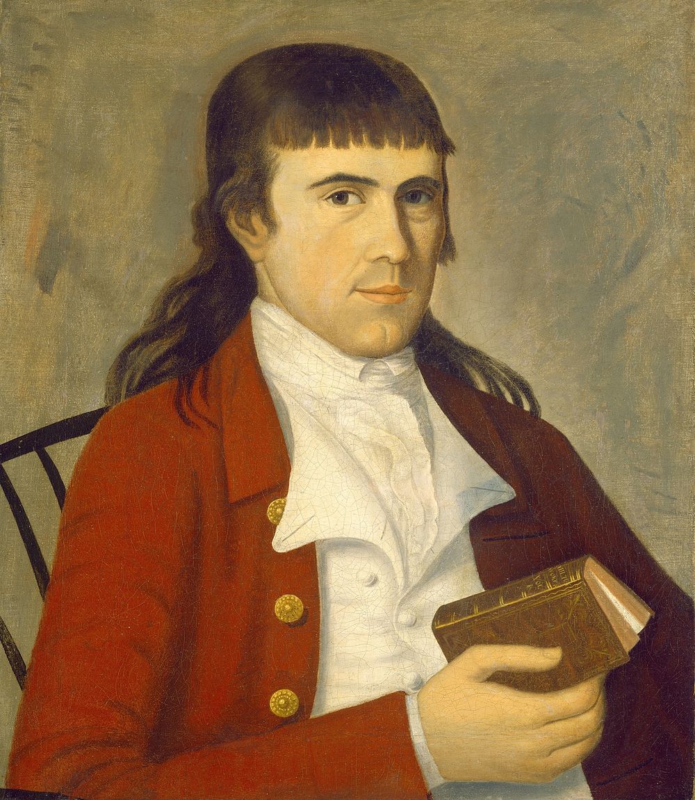 Portrait of a Man in Red (ca. 1785&ndash;1790) by The Sherman Limner.  