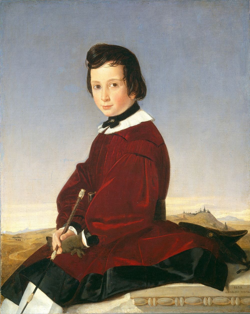 Portrait of a Young Horsewoman (1839) by Charles David.  