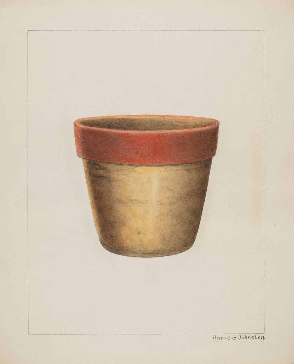 Pottery Flower Pot (1937&ndash;1938) by Annie B. Johnston. 