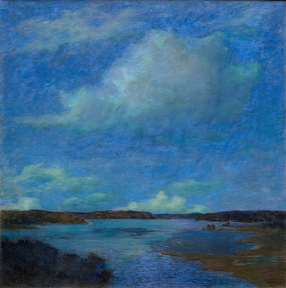 Nocturnal Cloud (1901) painting in high resolution by Prins Eugen. Original from the Thiel Gallery. 