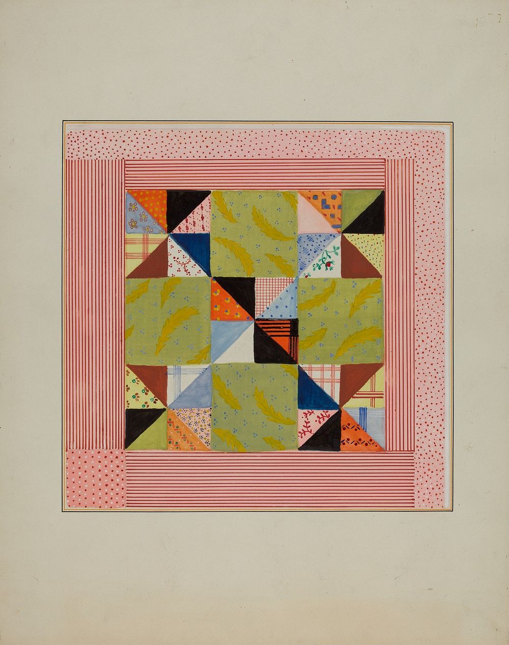 Quilt Section (c. 1940) by Cornelius Christoffels.  
