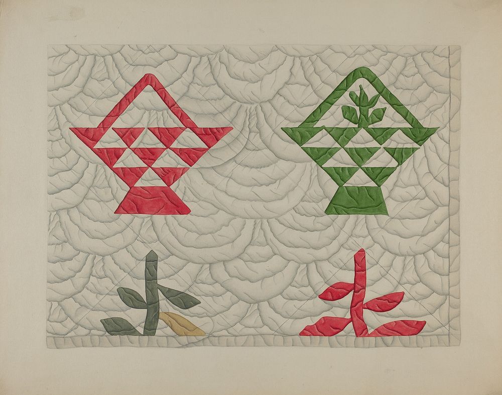 Quilt - Basket Design (c. 1937) by Edward White.  