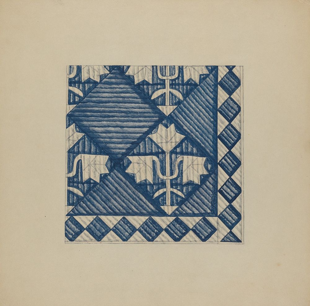 Quilt - Meadow Lily Variant, c. 1937 by C.H. Hastings.  