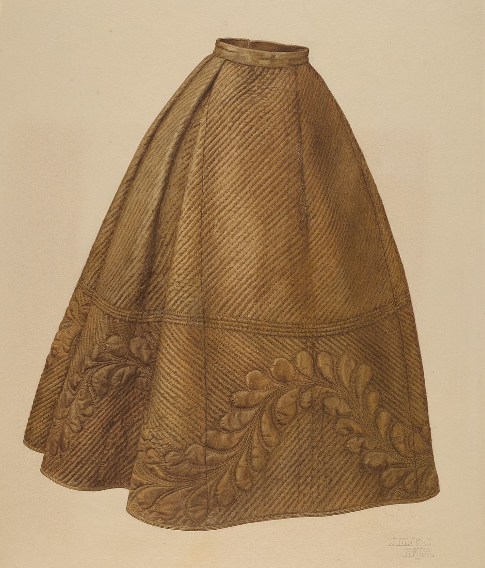 Quilted petticoat (1935&ndash;1942) by Julie C. Brush.  