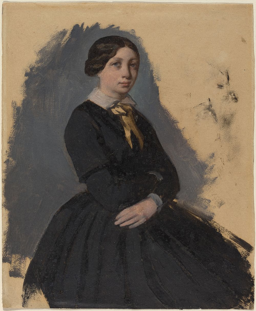 Young Woman in Black (ca. 1861) by Edgar Degas.
