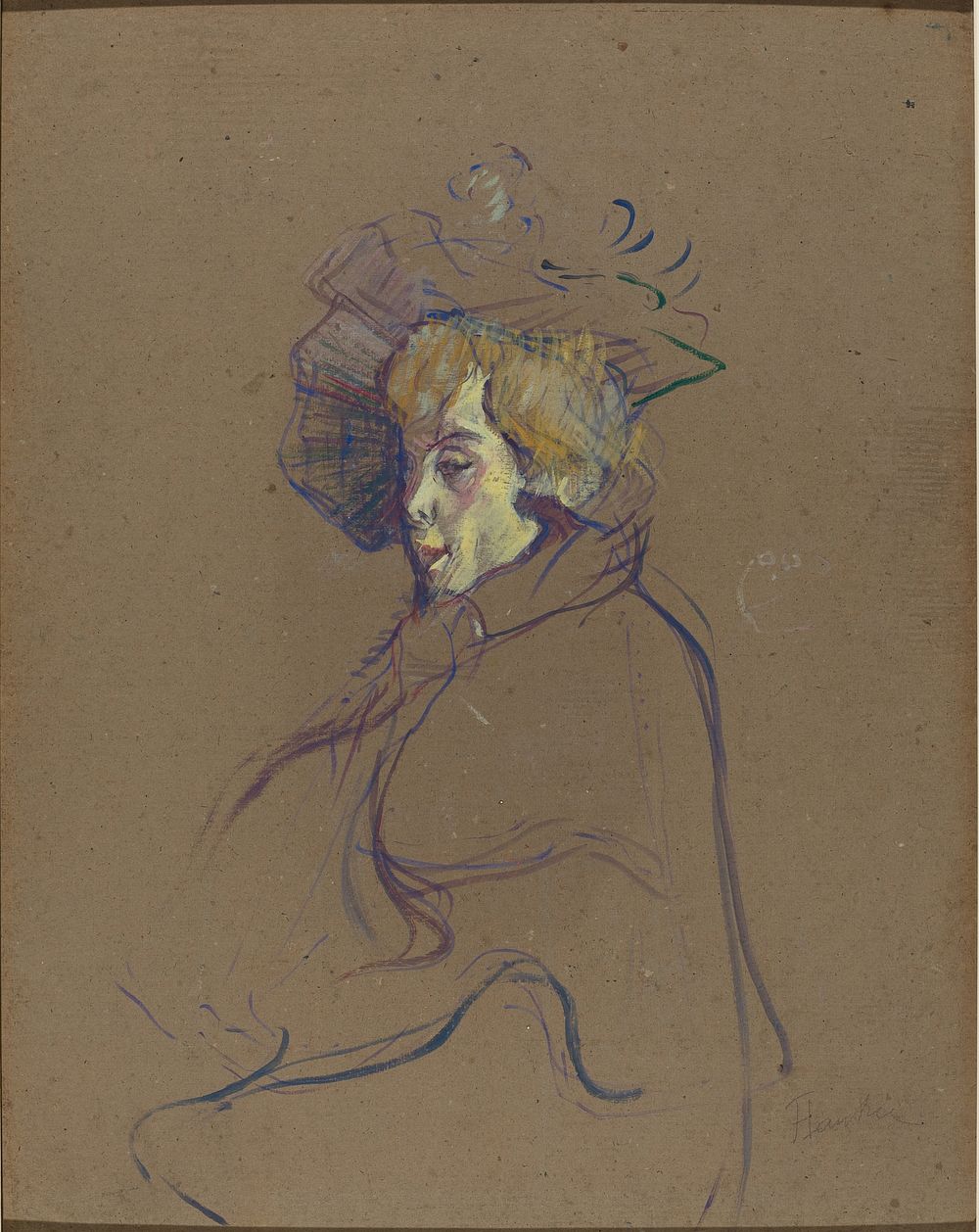 Jane Avril (1892) drawing by Henri de Toulouse-Lautrec.  