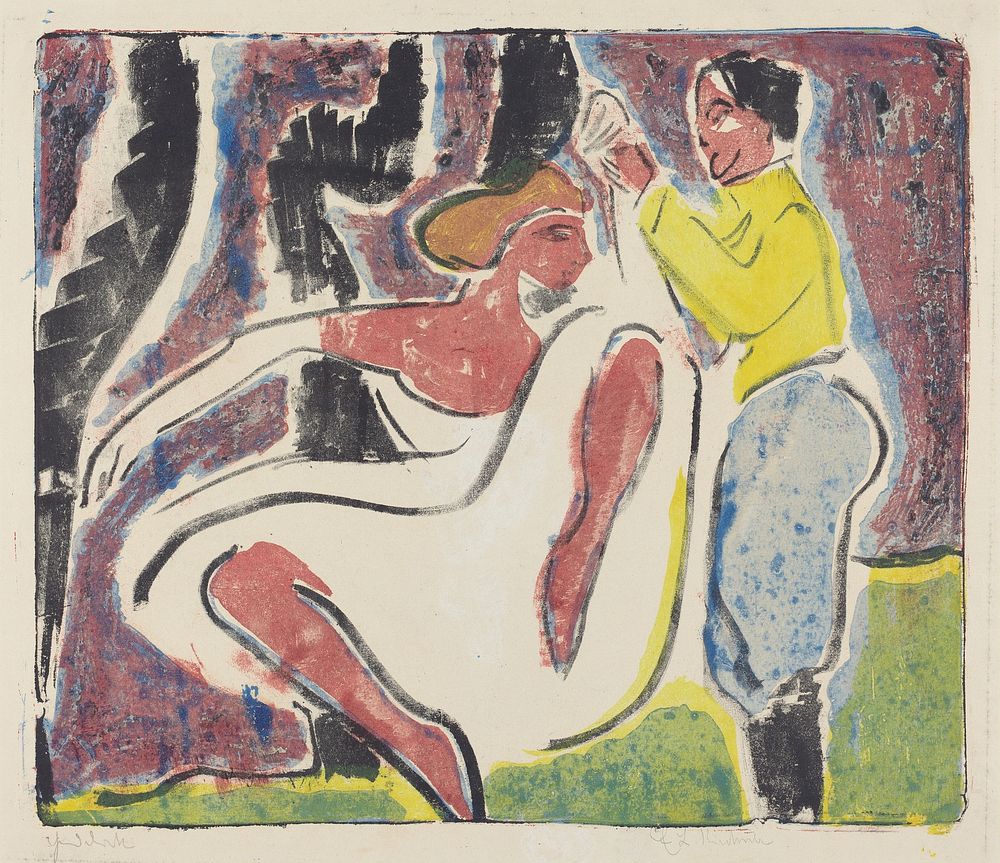 Russian Dancers (1909) print in high resolution by Ernst Ludwig Kirchner.  