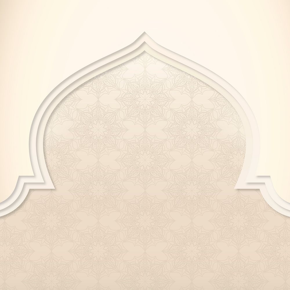 Aesthetic Ramadan frame beige background