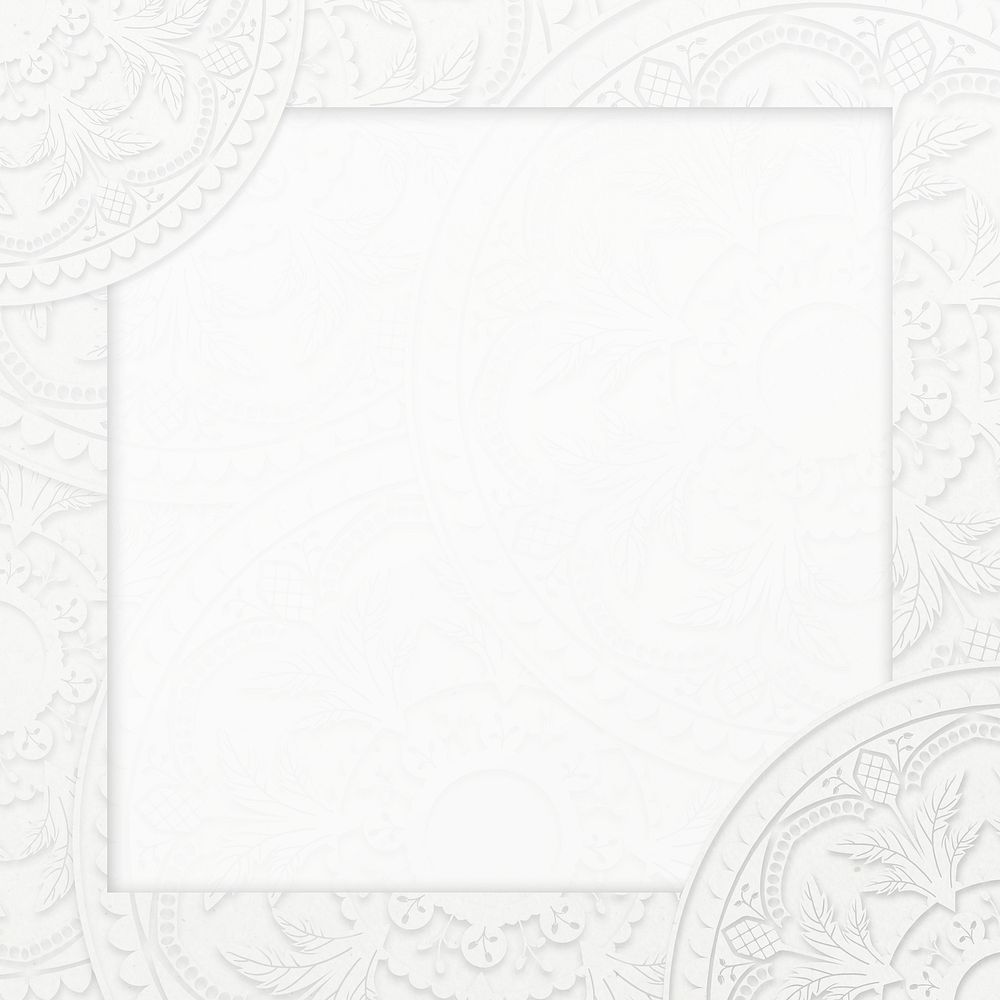 White ornamental frame background,  flourish design