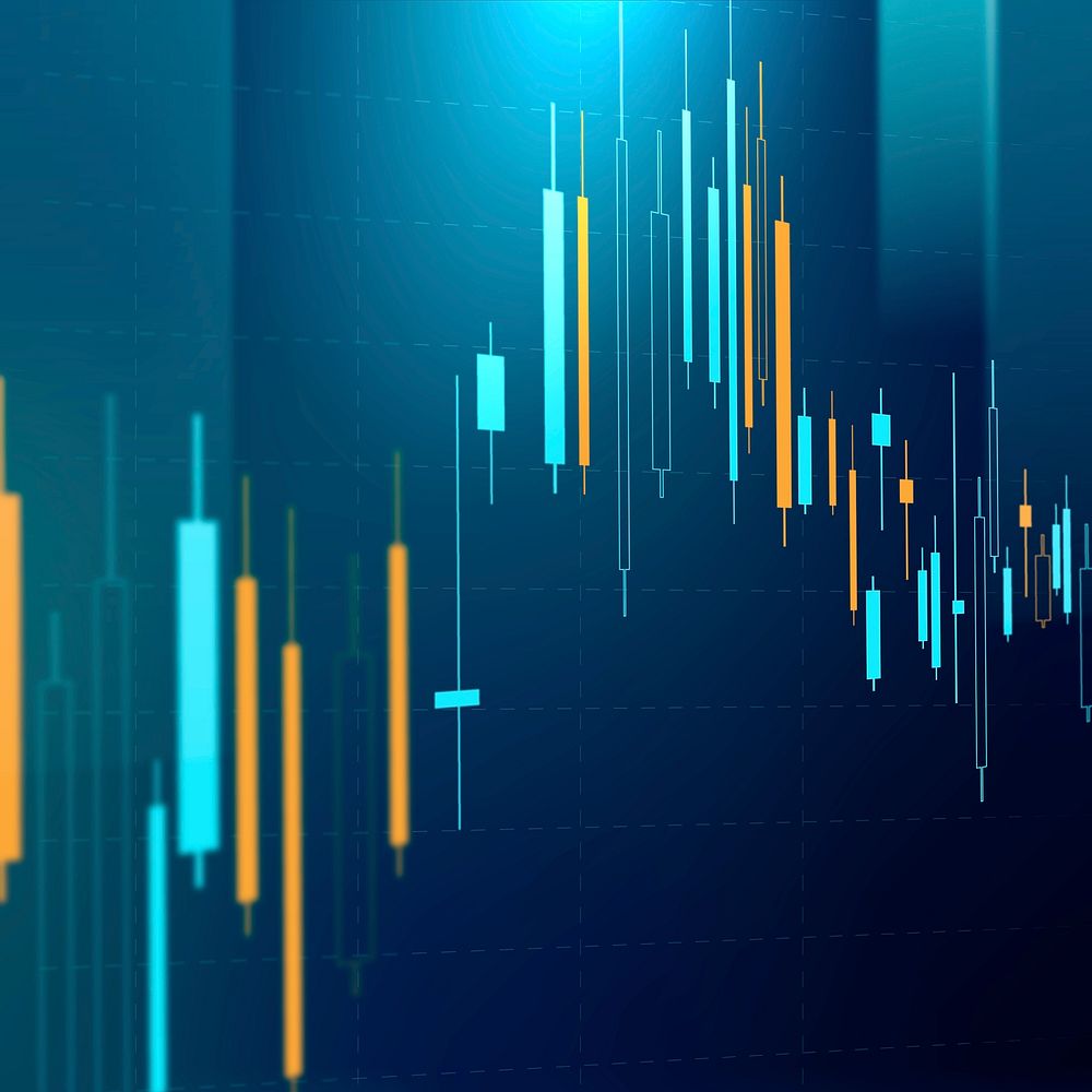 Stock market chart background, abstract blue design