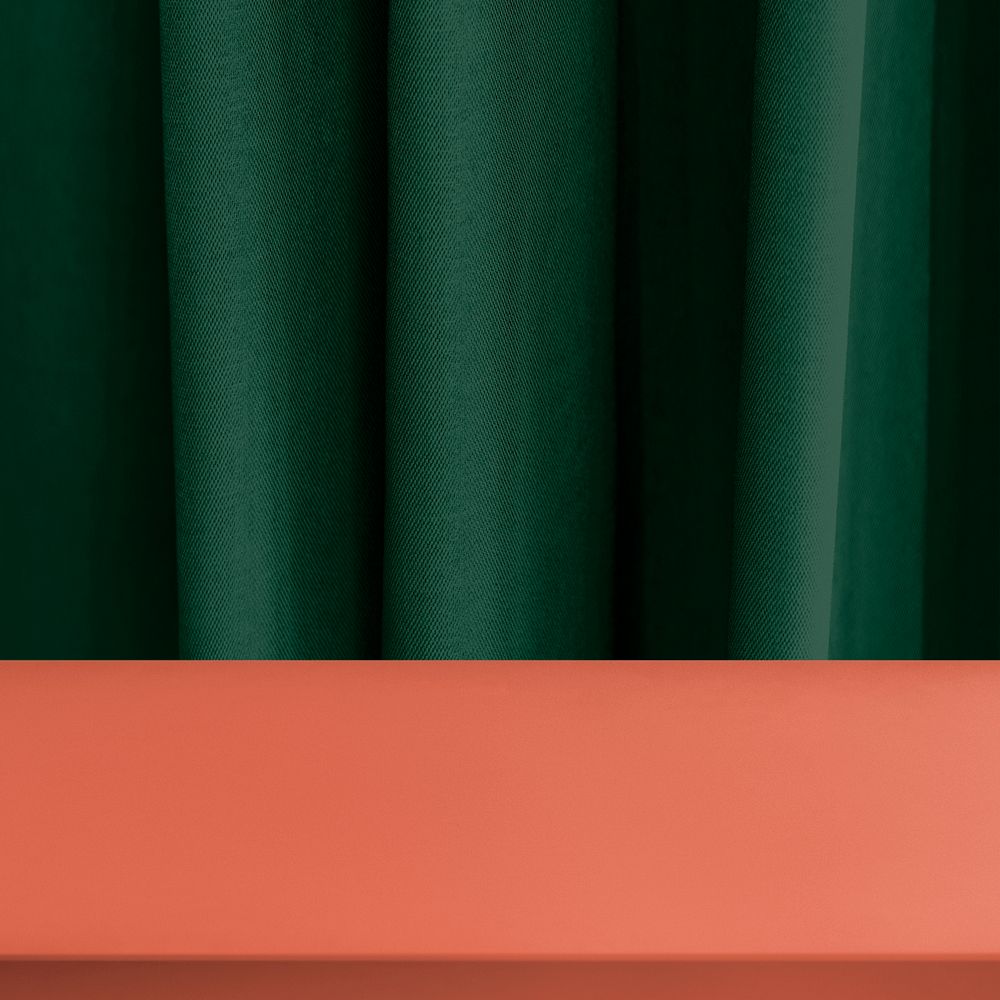 Green curtain background, empty product backdrop