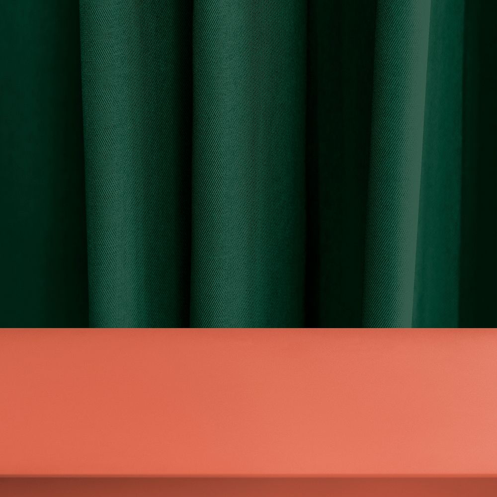 Green curtain product backdrop mockup, space for showcase psd