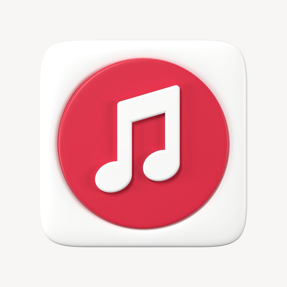 Music streaming app, 3D icon, online platform graphic in pink psd