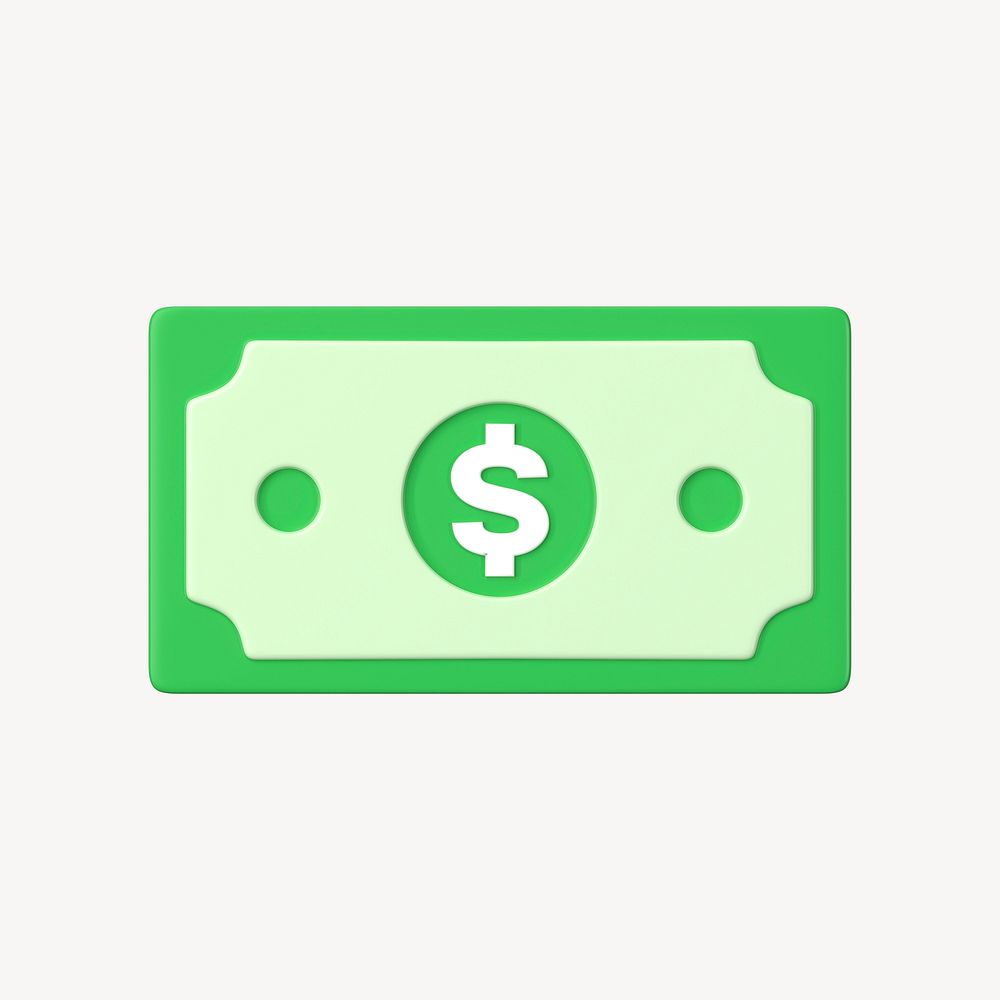 3D dollar bill, money clipart, financial business graphic