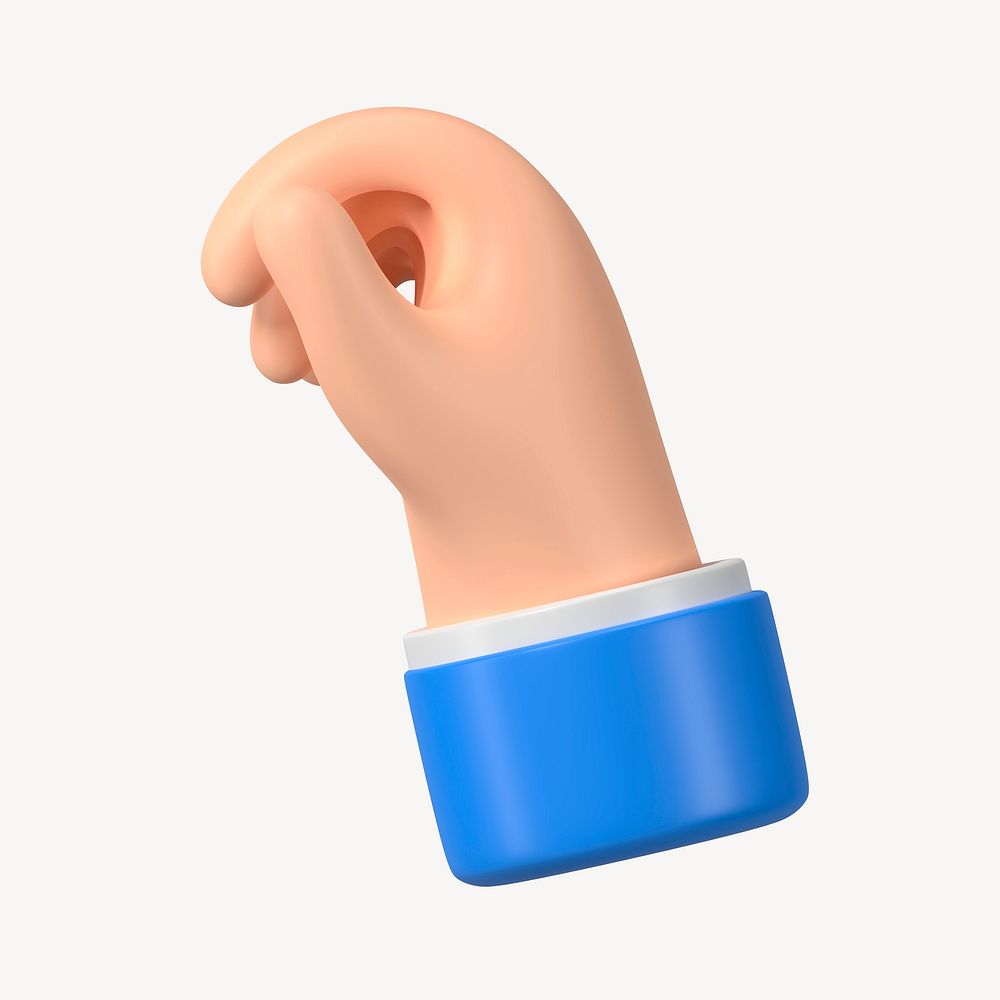 3D hand gesture, business illustration psd