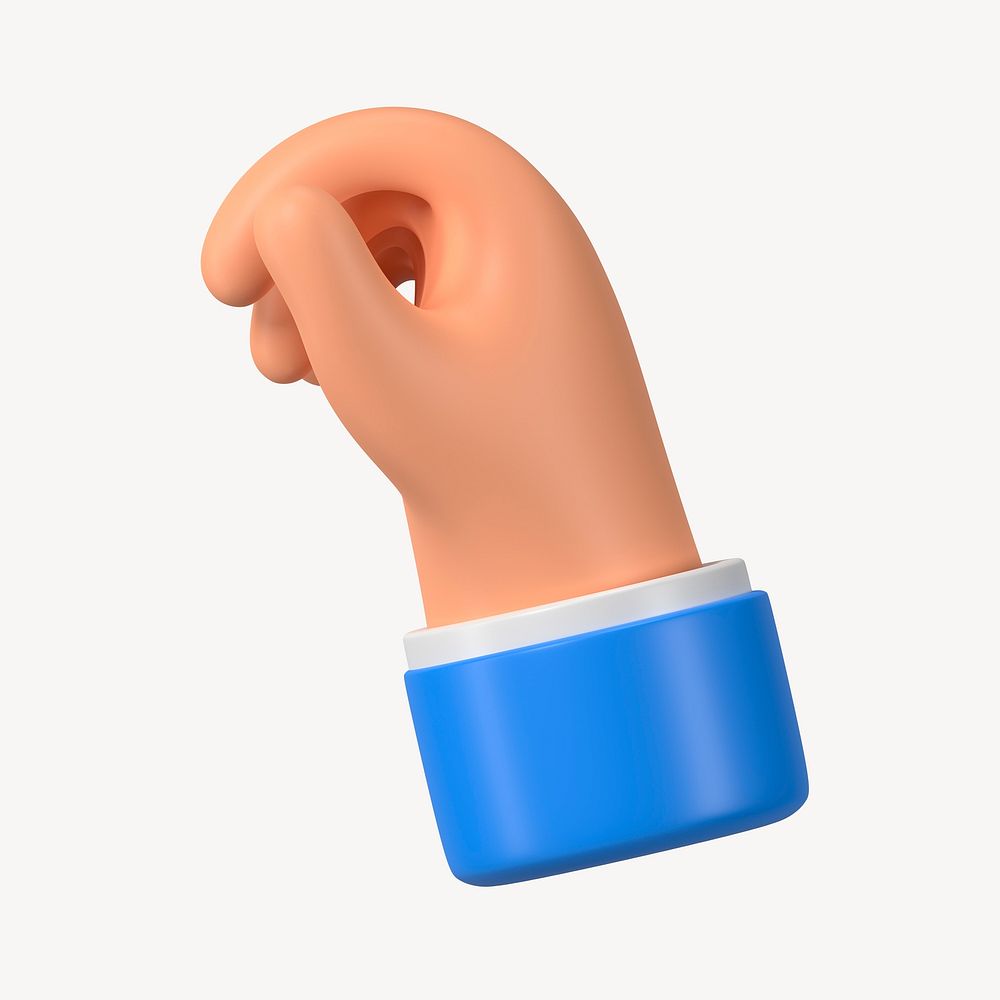 3D hand gesture, business illustration