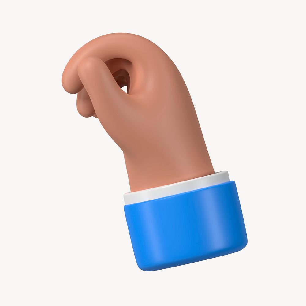 3D hand gesture, business illustration psd