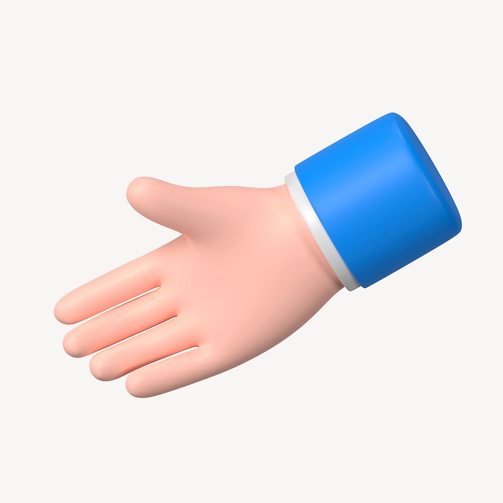 Businessman extending hand clipart, 3D graphic psd