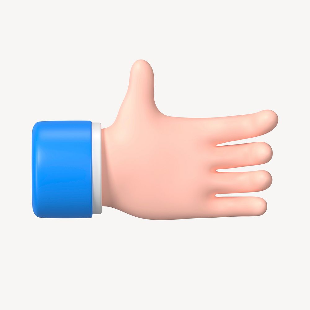 Businessman's hand 3D clipart, business graphic