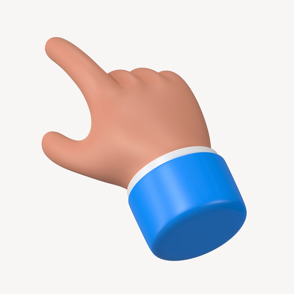 Finger-pointing hand gesture, 3D business illustration