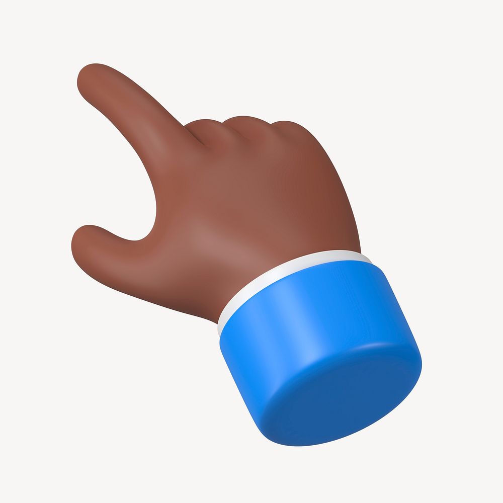 Finger-pointing hand gesture, 3D business illustration psd