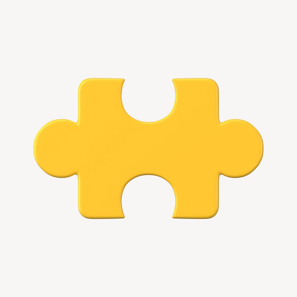 3D jigsaw clipart, business challenge symbol