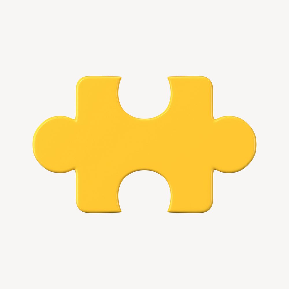 3D jigsaw sticker, business challenge symbol psd
