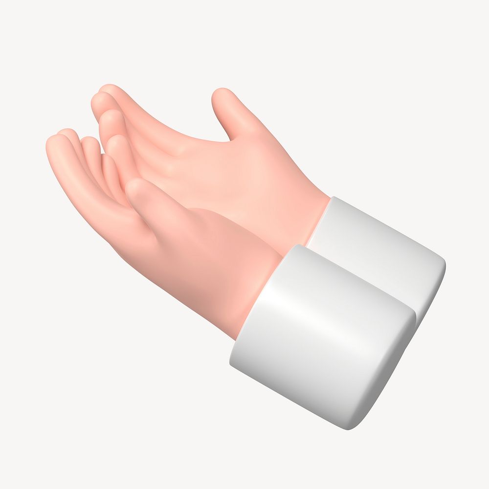 Muslim praying hand gesture sticker, 3D illustration psd