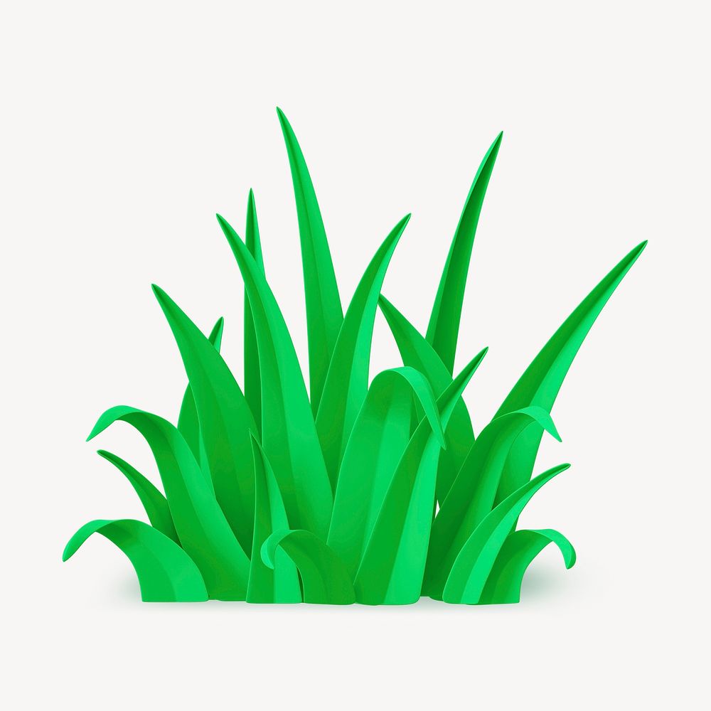 Green grass clipart, 3d nature graphic