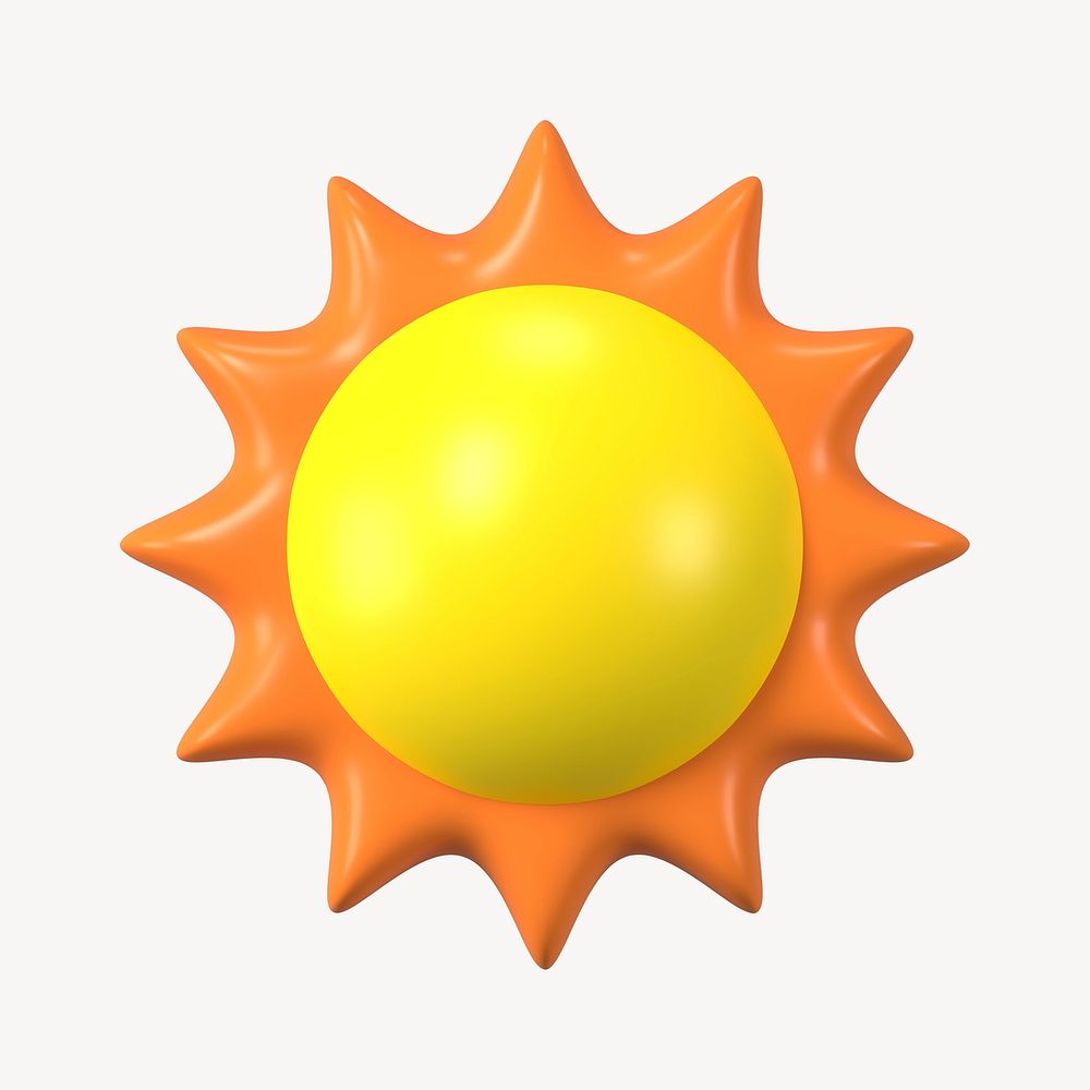 Sun clip art, cute 3d graphic