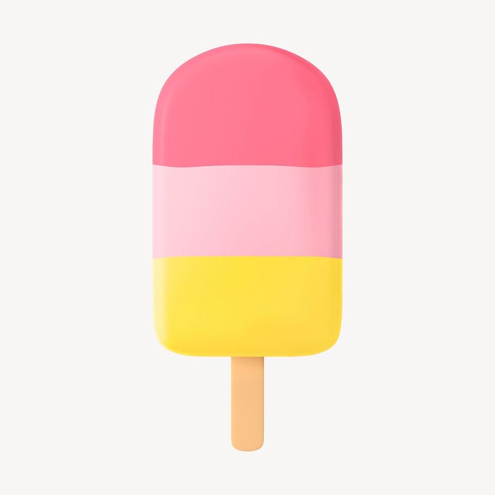 Cartoon ice cream clipart, strawberry dessert design
