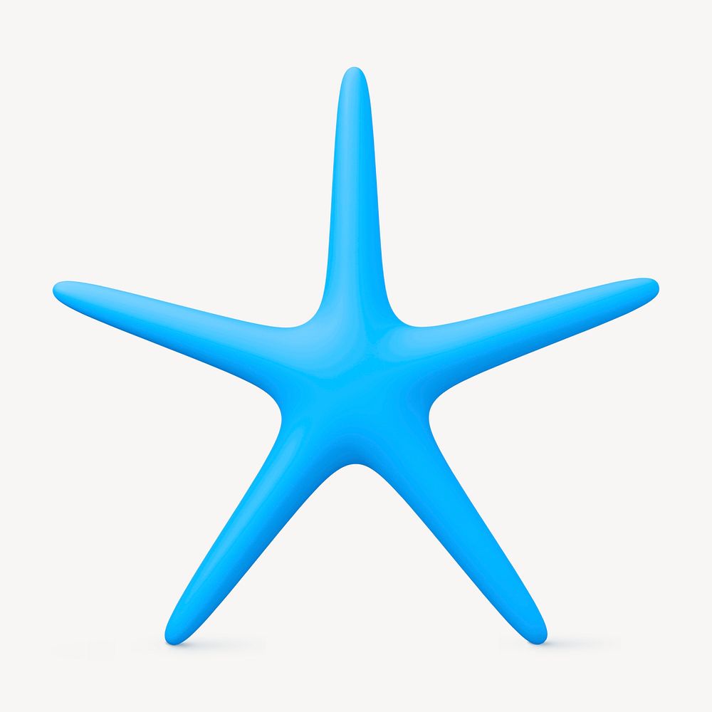 Starfish 3D collage element, design psd