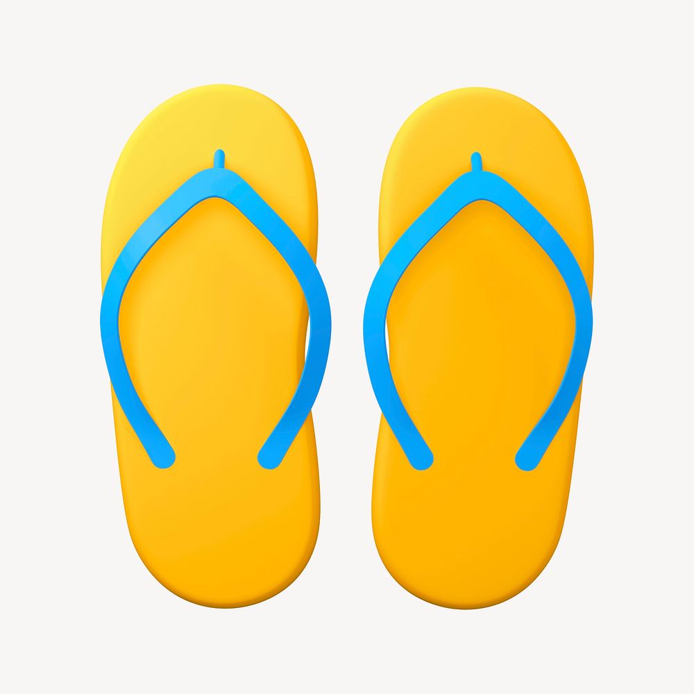 3D flip flop collage element, footwear design psd